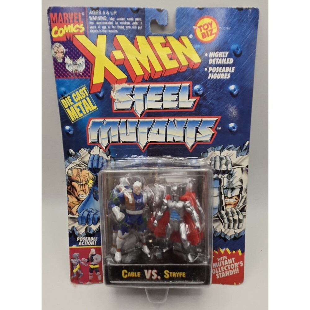 ToyBiz X-Men Steel Mutants Cable vs Stryfe Die-Cast Boxed Set w/ Stand